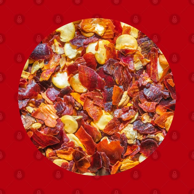 Spicy Red Hot Pepper Chili Flakes Circle Photograph by love-fi