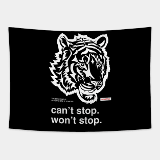 Powerful Tiger | White Design Tapestry