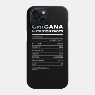 Chicana Nutrition Facts | Typography Art Phone Case