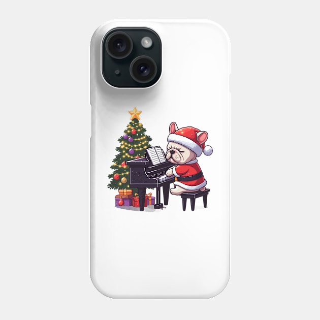 French Bulldog Playing Piano Christmas Phone Case by Graceful Designs