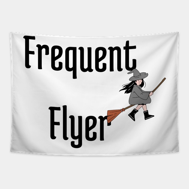 FREQUENT FLYER FUNNY HALLOWEEN Tapestry by Grun illustration 