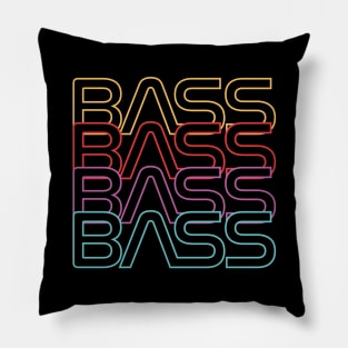 Bass Neon Colors Repeated Text Pillow