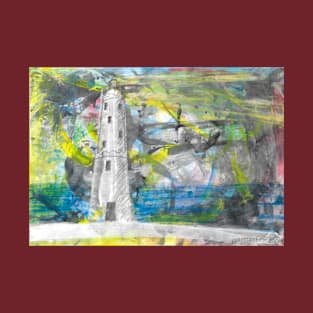 The abstract lighthouse in front of the abstract sea of ​​Livorno T-Shirt