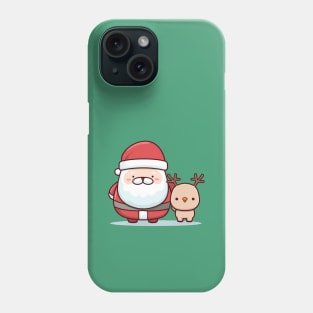 Kawaii Santa and reindeer Phone Case