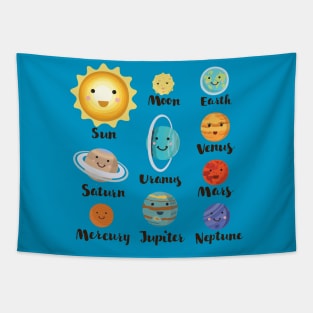 Solar System Cartoon Tapestry