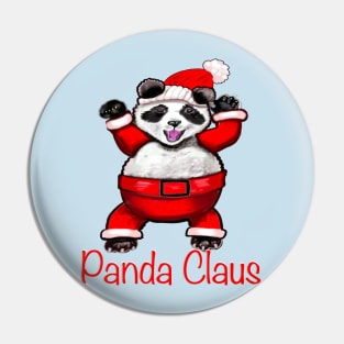 Panda Claus cute funny panda bear in a festive merry happy holidays red Santa Claus suit Pin