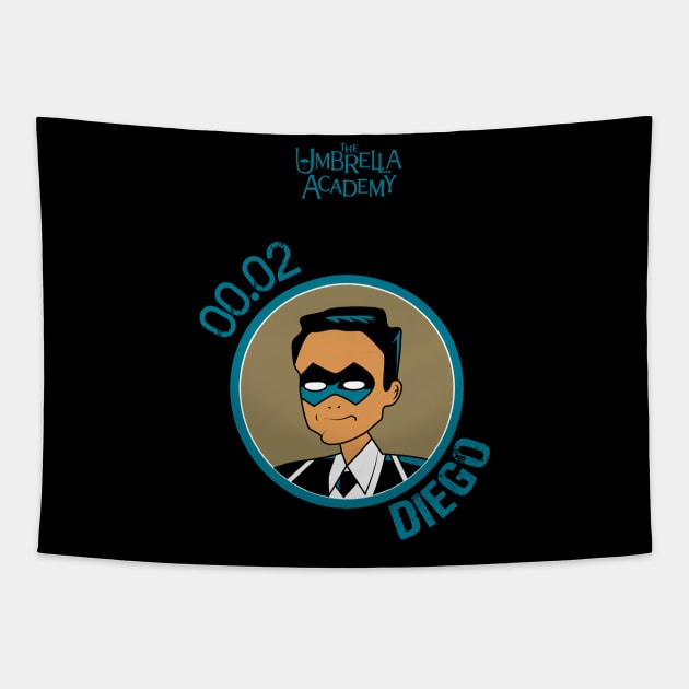 UMBRELLA ACADEMY: DIEGO CARTOON Tapestry by FunGangStore