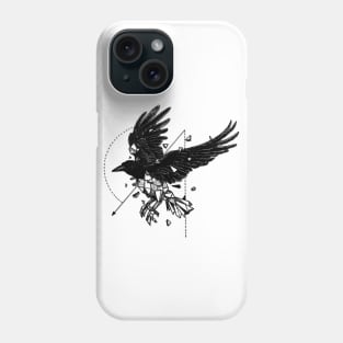Geometerical Crow - Tattoo Design Phone Case