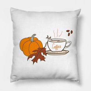 Halloween Pumpkin Latte Drink Cup shirt Pillow