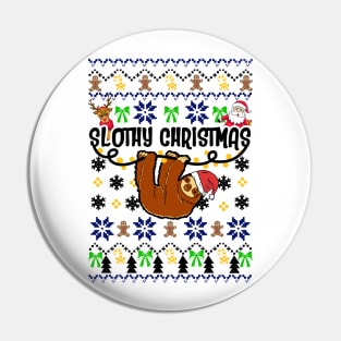 Slothy Ugly Christmas Sweater Pin