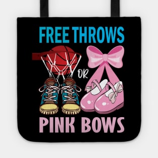 Free throws or pink bows basketball gender reveal gift... Tote