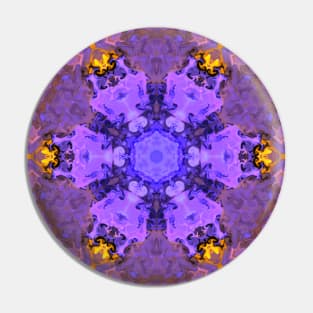 Psychedelic Hippie Purple and Yellow Pin