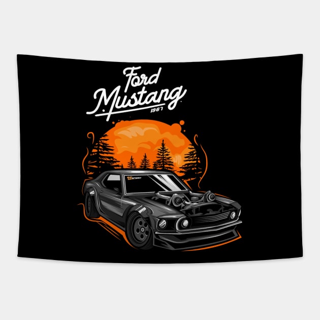 Mustang 1967 Tapestry by RYZWORK