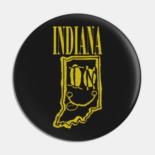 Indiana Grunge Smiling Face Black Background Pin