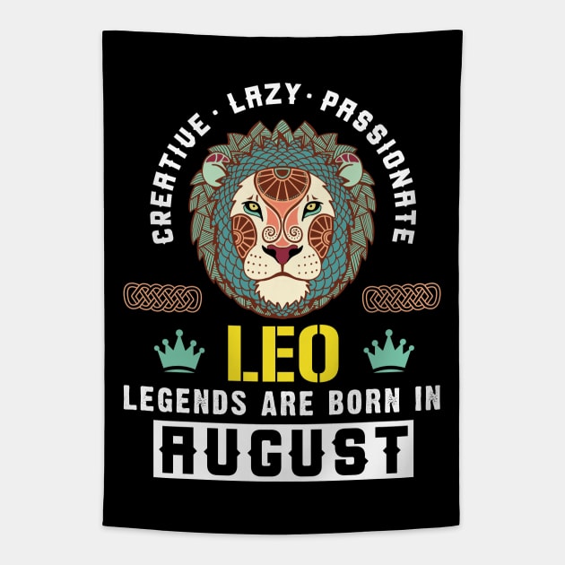 Zodiac Leo: Born In August Tapestry by POD Anytime