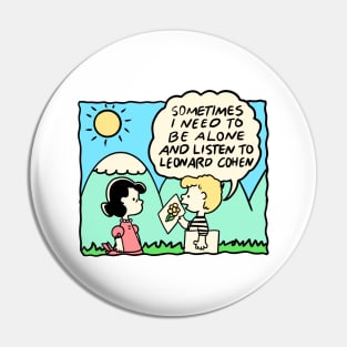 Leonard Cohen - Vinyl Obsessive Comic Pin