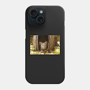 George the mouse in a log pile house Phone Case