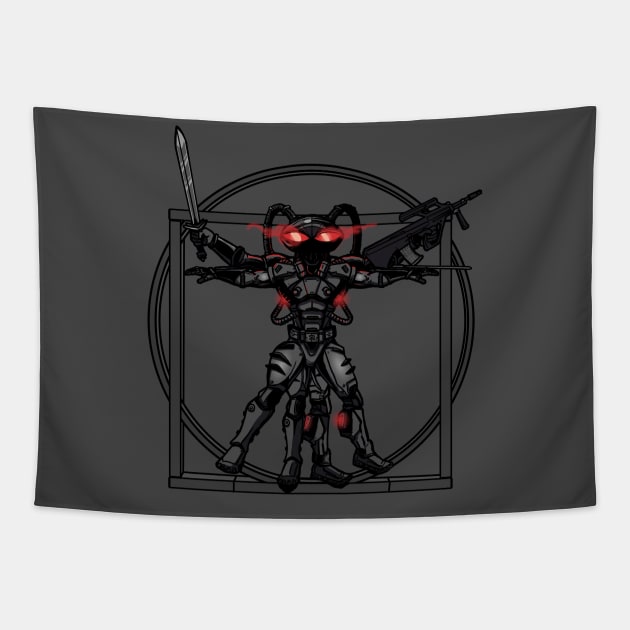 Vitruvian Villain Tapestry by AndreusD