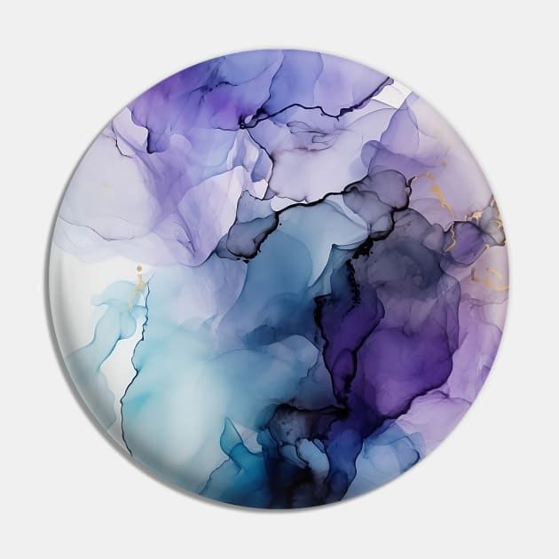 Pretty Purple - Abstract Alcohol Ink Art Pin by inkvestor