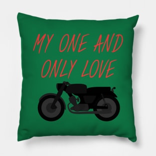 Motorbike And and only love black Pillow