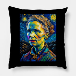 Marie Curie in starry night Pillow