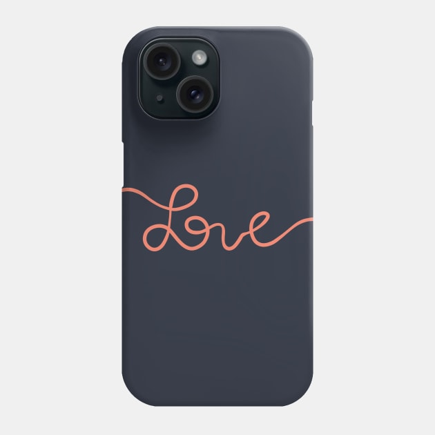 Love Handwritten Lineart Phone Case by vpessagno