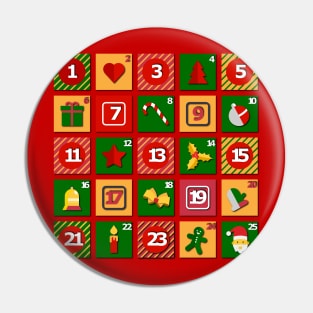 Advent Calendar Christmas Design Pin