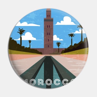 Morocco, Marrakech. Retro travel poster Pin