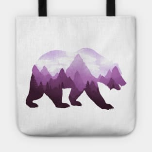 Dramabite Bear Double Exposure Grizzly Surreal Wildlife Animal Tote