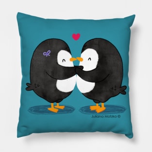 Penguins in Love Pillow