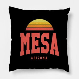 Mesa, Arizona - AZ Retro Sunrise/Sunset Pillow