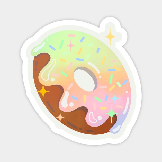 Rainbow Doughnut Magnet by Mofy