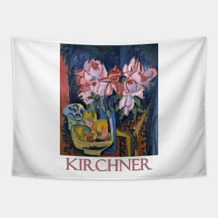 Pink Roses by Ernst Ludwig Kirchner Tapestry