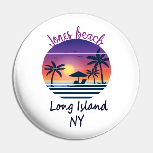 Retro Cool Jones Beach Long Island New York Sunset Vintage Pin