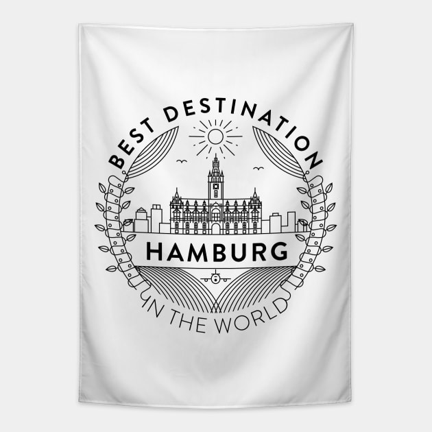 Hamburg Minimal Badge Design Tapestry by kursatunsal