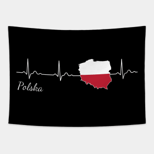 Poland Polska Heartbeat Heartbeat Gift Tapestry