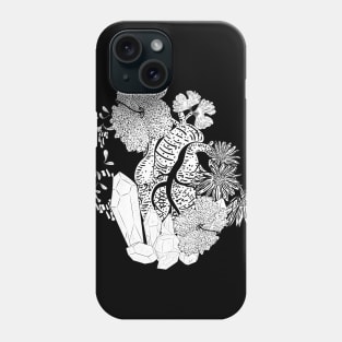 Human heart with crystals and floral Phone Case