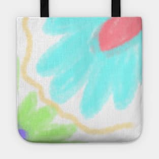 Blue green Red watercolor abstract Tote