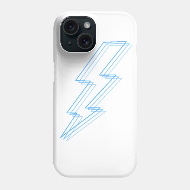 Blue Lightning Strike Sticker Phone Case by Lauren Cude