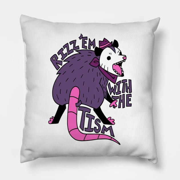 Autism Rizz Em With The Tism Autistic Possum Pillow by LEGO