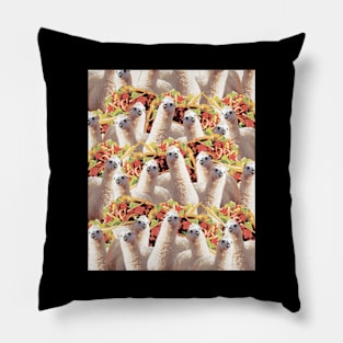 Funny Llama Taco Crazy Collage Pillow