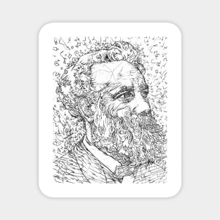 JULES VERNE pencil portrait .1 Magnet