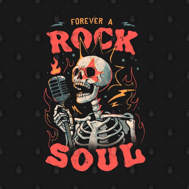 Forever a Rock Soul - Dark Cool Skull Skeleton Music Gift by eduely