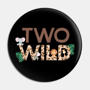 Wild Two Animal Safari 2nd Birthday Theme Family Boy Girl Pin