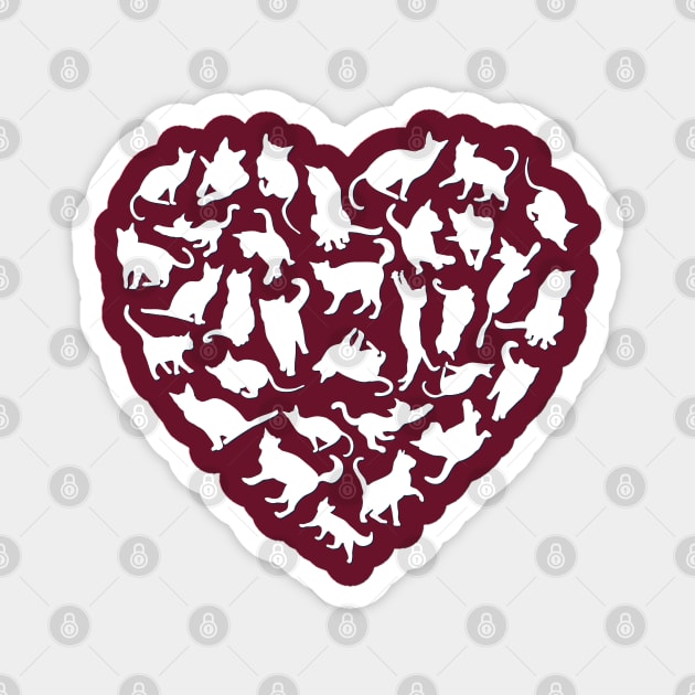 Heart full of cats Cute little cats in a heart adorable kitty Kittenlove Only cats in my heart Magnet by BoogieCreates