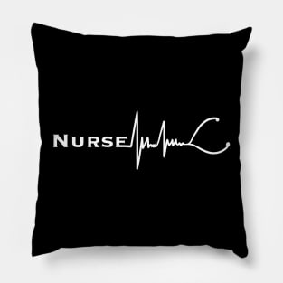 Nurse ecg stethoscope art Pillow