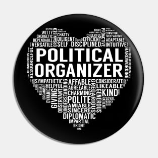 Political Organizer Heart Pin