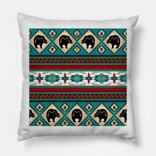 Indian print with bears Pillow