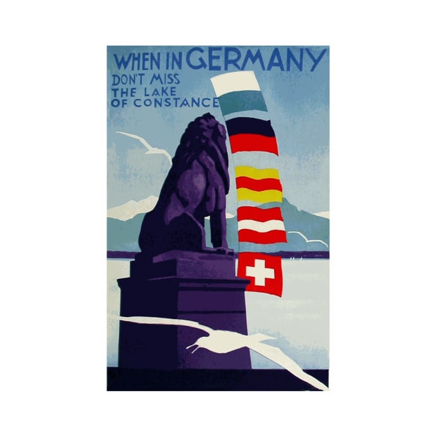 When in Germany Don't Miss the Lake of Constance - Vintage Travel Poster Design by Naves