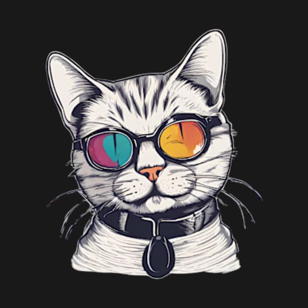 Mr cool cat in a colored glasses by badrhijri